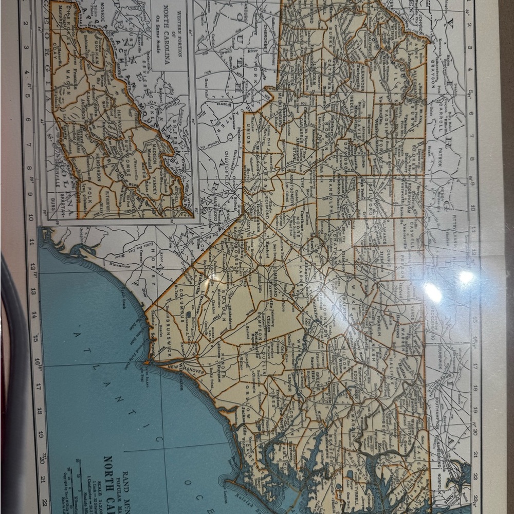 Wall Art - Vintage North Carolina Georgia and Florida Map Prints (set of 3) - Picture 8 of 12